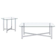  Coaster Furniture Cronin 706568-S2 2-piece Tempered Glass Top Coffee Table Set - Chrome IMAGE 1