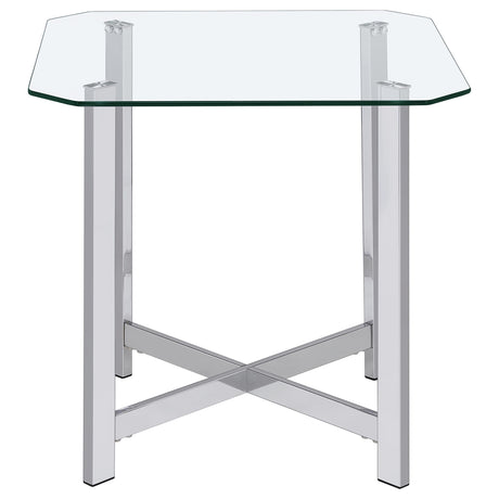  Coaster Furniture Cronin 706568-S2 2-piece Tempered Glass Top Coffee Table Set - Chrome IMAGE 3
