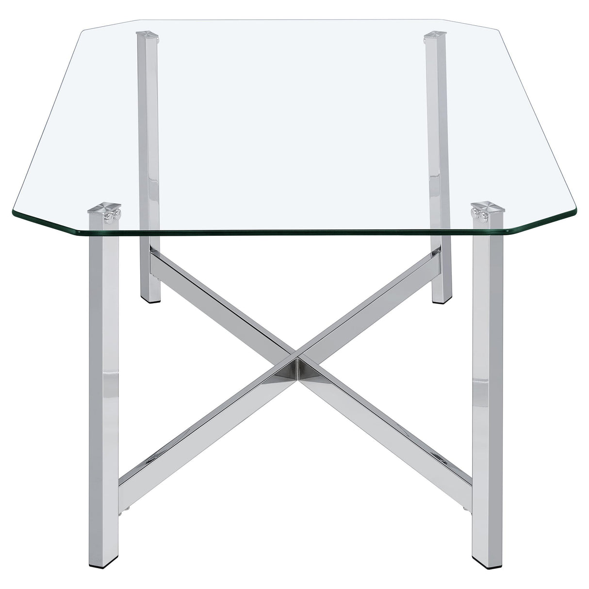  Coaster Furniture Cronin 706568-S2 2-piece Tempered Glass Top Coffee Table Set - Chrome IMAGE 5