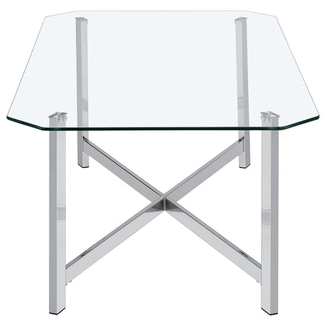  Coaster Furniture Cronin 706568-S2 2-piece Tempered Glass Top Coffee Table Set - Chrome IMAGE 5