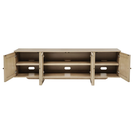  Coaster Furniture Kailani 706583 79-inch 4-door Cane TV Stand Media Console - Beige Oak IMAGE 3