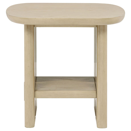  Coaster Furniture Kailani 706587 Coastal Square Side Table with Shelf - Beige Oak IMAGE 7
