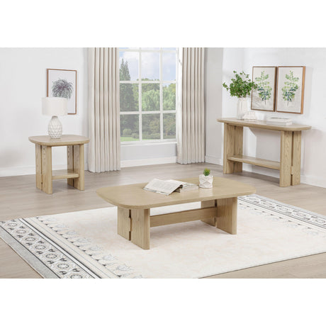  Coaster Furniture Kailani 706588 Coastal Rectangular Coffee Table - Beige Oak IMAGE 8