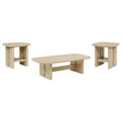  Coaster Furniture Kailani 706588-S3 3-piece Coastal Coffee and End Table Set - Beige Oak IMAGE 1