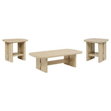  Coaster Furniture Kailani 706588-S3 3-piece Coastal Coffee and End Table Set - Beige Oak IMAGE 1
