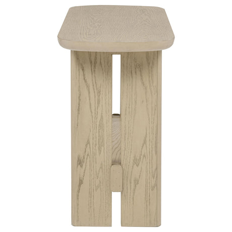  Coaster Furniture Kailani 706589 Coastal Sofa Console Table with Shelf - Beige Oak IMAGE 4
