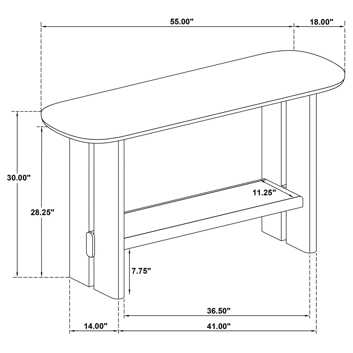  Coaster Furniture Kailani 706589 Coastal Sofa Console Table with Shelf - Beige Oak IMAGE 8