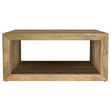  Coaster Furniture Benton 706838 Square Solid Mango Wood Coffee Table - Natural IMAGE 3