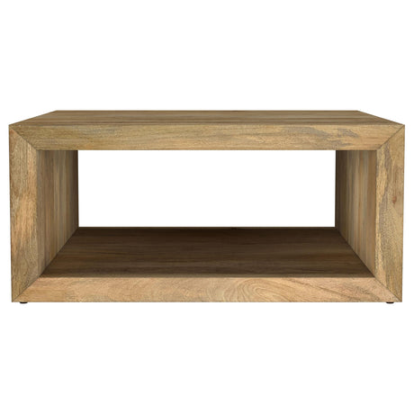  Coaster Furniture Benton 706838 Square Solid Mango Wood Coffee Table - Natural IMAGE 3