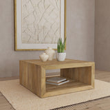  Coaster Furniture Benton 706838 Square Solid Mango Wood Coffee Table - Natural IMAGE 6