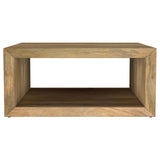 Coaster Furniture Benton 706838 Square Solid Mango Wood Coffee Table - Natural IMAGE 9