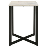  Coaster Furniture Tobin 707698-S2 2-piece Marble Top Coffee and End Table Set - White IMAGE 3