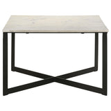  Coaster Furniture Tobin 707698-S2 2-piece Marble Top Coffee and End Table Set - White IMAGE 5