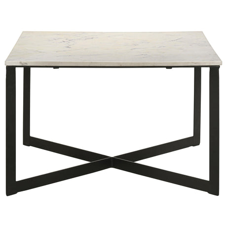  Coaster Furniture Tobin 707698-S2 2-piece Marble Top Coffee and End Table Set - White IMAGE 5