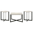  Coaster Furniture Tobin 707698-S3 3-piece Marble Top Coffee and End Table Set - White IMAGE 1