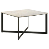  Coaster Furniture Tobin 707698-S3 3-piece Marble Top Coffee and End Table Set - White IMAGE 4