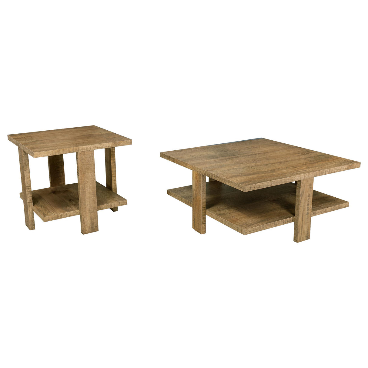  Coaster Furniture Dawn 707718-S2 2-piece Round Coffee and End Table Set - Mango Brown IMAGE 1