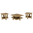  Coaster Furniture Dawn 707718-S3 3-piece Round Coffee and End Table Set - Mango Brown IMAGE 1