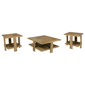  Coaster Furniture Dawn 707718-S3 3-piece Round Coffee and End Table Set - Mango Brown IMAGE 1