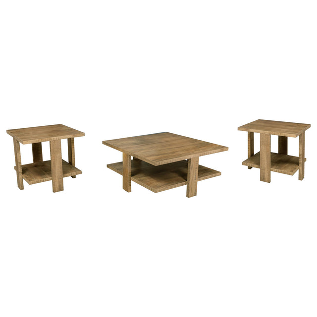  Coaster Furniture Dawn 707718-S3 3-piece Round Coffee and End Table Set - Mango Brown IMAGE 1