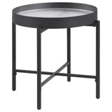  Coaster Furniture Ozella 707897 Round Side Table with Recessed Top - Sandy Black IMAGE 2
