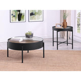  Coaster Furniture Ozella 707897 Round Side Table with Recessed Top - Sandy Black IMAGE 6