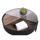  Coaster Furniture Ozella 707898 Round Coffee Table with Hidden Storage - Sandy Black IMAGE 7
