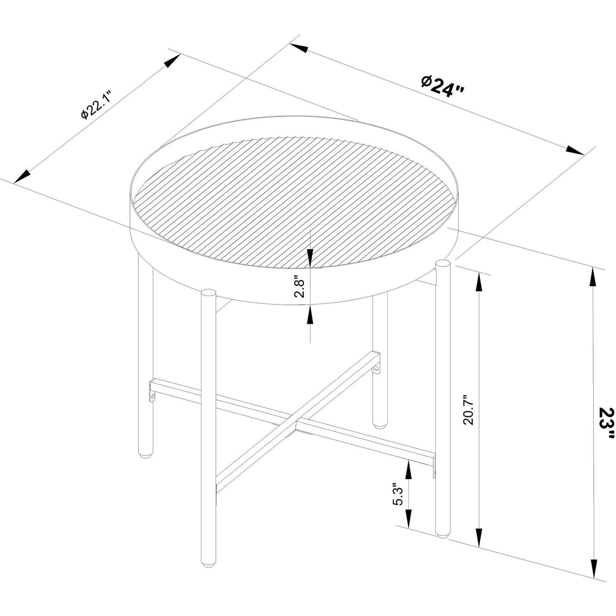  Coaster Furniture Ozella 707898-S2 2-piece Round Coffee and End Table Set - Sandy Black IMAGE 14