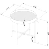  Coaster Furniture Ozella 707898-S2 2-piece Round Coffee and End Table Set - Sandy Black IMAGE 14