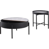 Coaster Furniture Ozella 707898-S2 2-piece Round Coffee and End Table Set - Sandy Black IMAGE 6