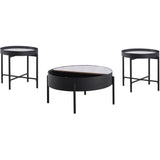  Coaster Furniture Ozella 707898-S3 3-piece Round Coffee and End Table Set - Sandy Black IMAGE 6