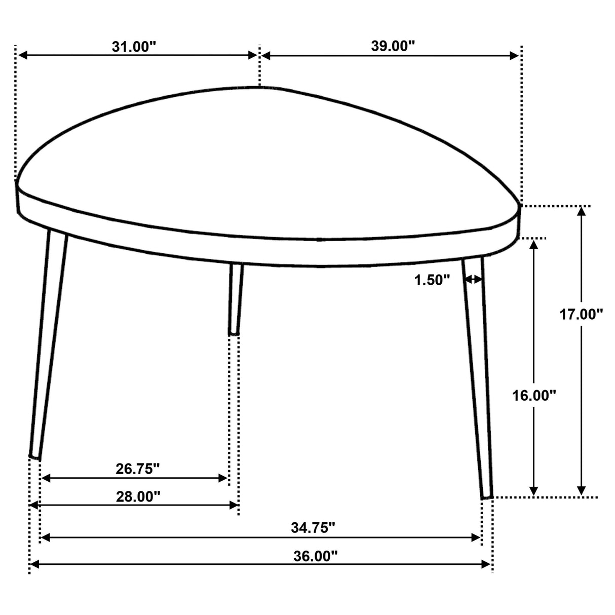  Coaster Furniture Odessa 707918-S2 2-piece Triangular Coffee and End Table Set - Black IMAGE 11
