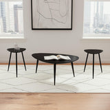  Coaster Furniture Odessa 707918-S3 3-piece Triangular Coffee and End Table Set - Black IMAGE 2