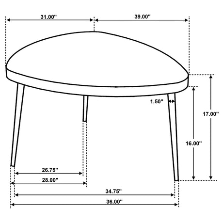  Coaster Furniture Odessa 707918-S3 3-piece Triangular Coffee and End Table Set - Black IMAGE 9