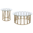  Coaster Furniture Monett 708058-S2 2-piece Coffee and End Table Set - Chocolate Chrome IMAGE 1