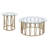  Coaster Furniture Monett 708058-S2 2-piece Coffee and End Table Set - Chocolate Chrome IMAGE 1