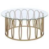  Coaster Furniture Monett 708058-S2 2-piece Coffee and End Table Set - Chocolate Chrome IMAGE 4