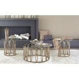  Coaster Furniture Monett 708058-S3 3-piece Coffee and End Table Set - Chocolate Chrome IMAGE 2