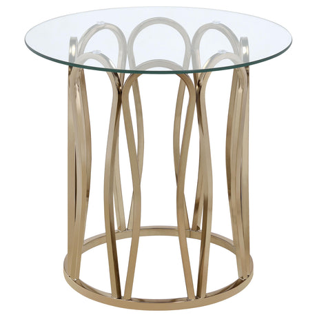  Coaster Furniture Monett 708058-S3 3-piece Coffee and End Table Set - Chocolate Chrome IMAGE 3