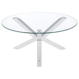  Coaster Furniture Kenzie 708128 Round Tempered Glass Top Coffee Table - Chrome IMAGE 4