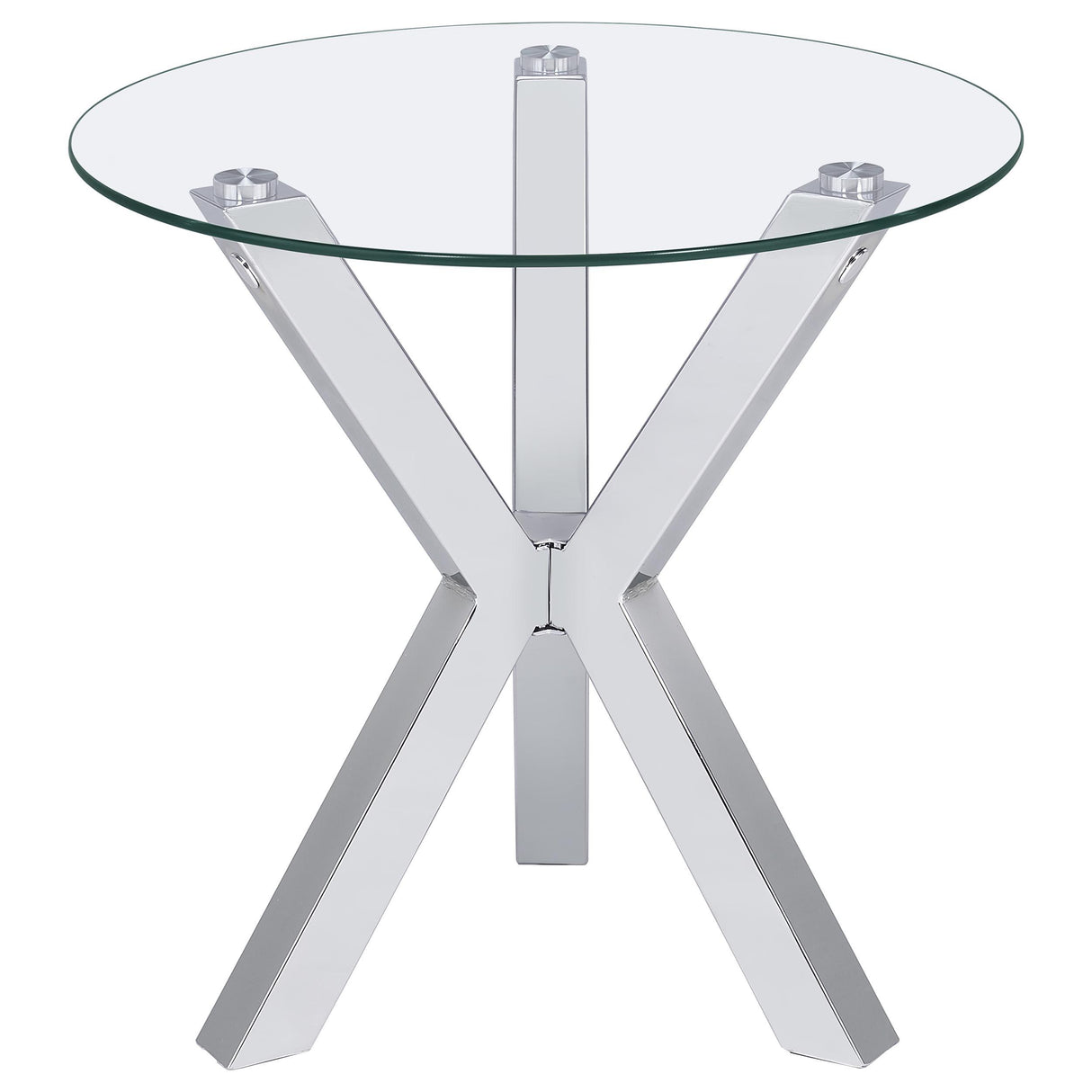  Coaster Furniture Kenzie 708128-S2 2-piece Round Coffee and End Table Set - Chrome IMAGE 4