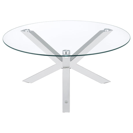  Coaster Furniture Kenzie 708128-S2 2-piece Round Coffee and End Table Set - Chrome IMAGE 7