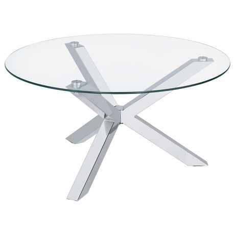  Coaster Furniture Kenzie 708128-S2 2-piece Round Coffee and End Table Set - Chrome IMAGE 8