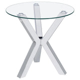  Coaster Furniture Kenzie 708128-S2 2-piece Round Coffee and End Table Set - Chrome IMAGE 9
