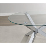  Coaster Furniture Kenzie 708128-S3 3-piece Round Coffee and End Table Set - Chrome IMAGE 3