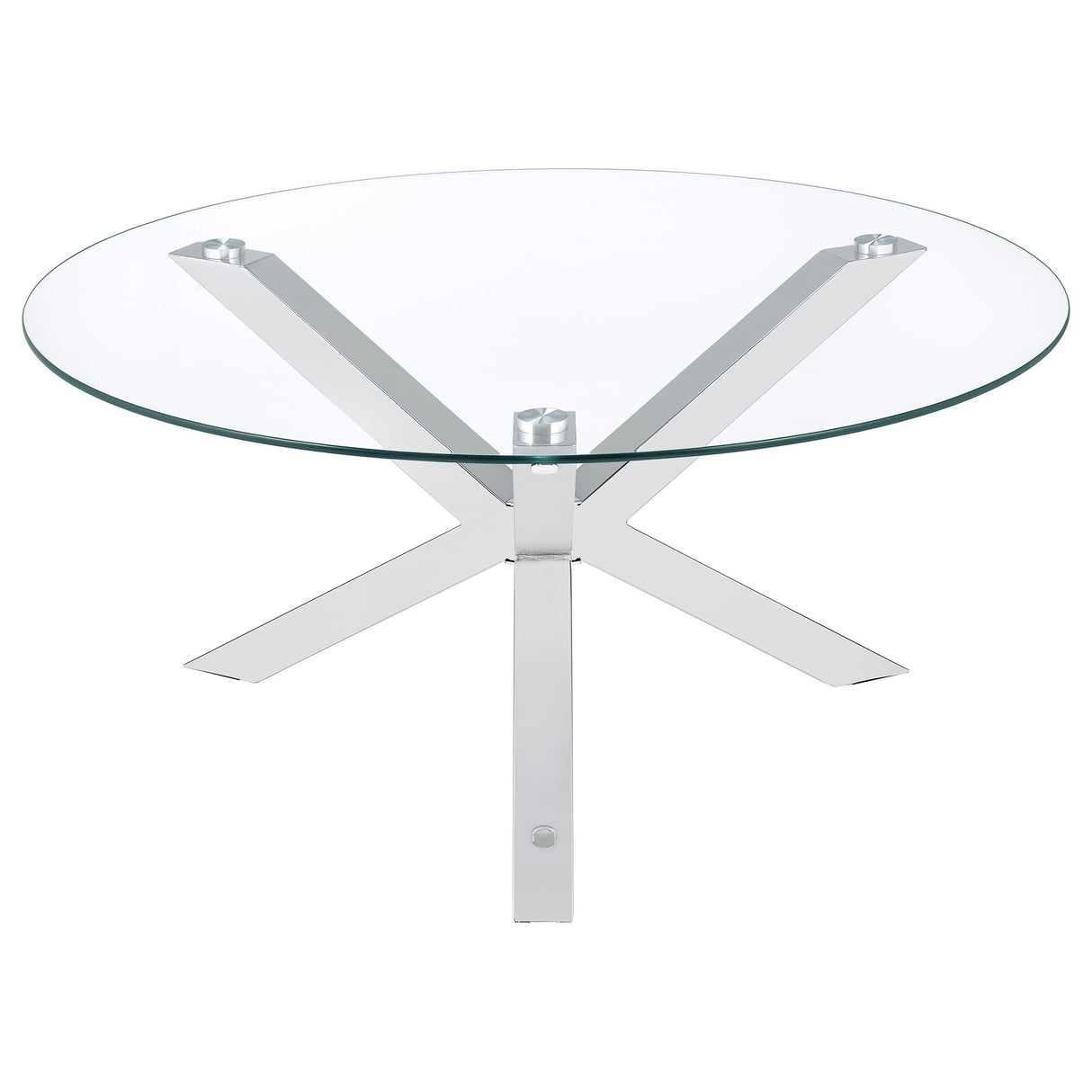  Coaster Furniture Kenzie 708128-S3 3-piece Round Coffee and End Table Set - Chrome IMAGE 6