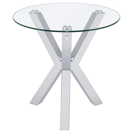  Coaster Furniture Kenzie 708128-S3 3-piece Round Coffee and End Table Set - Chrome IMAGE 7