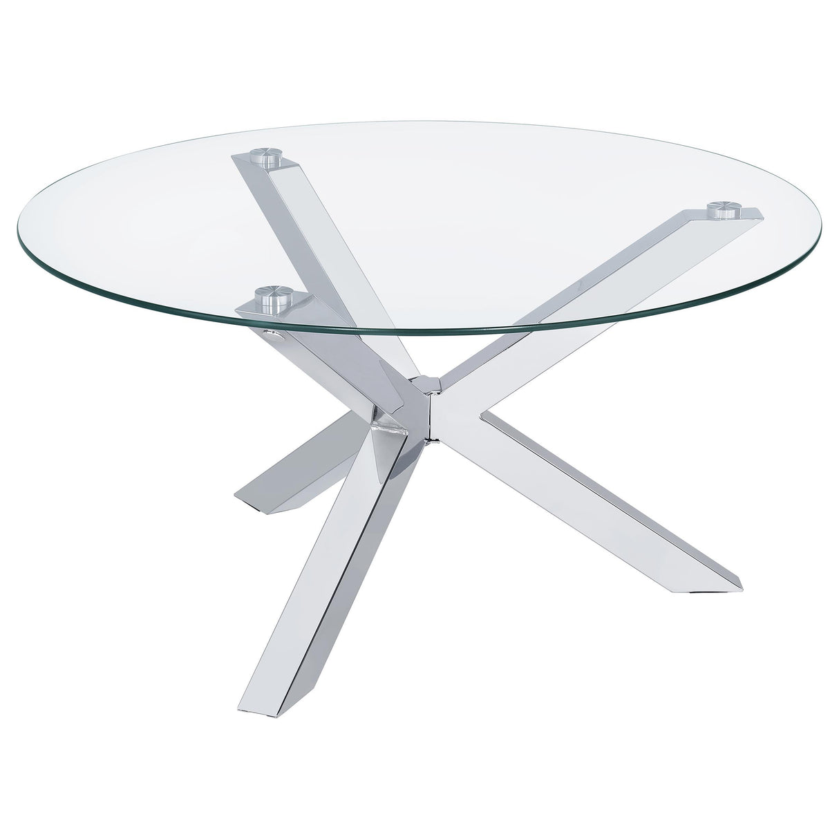  Coaster Furniture Kenzie 708128-S3 3-piece Round Coffee and End Table Set - Chrome IMAGE 8