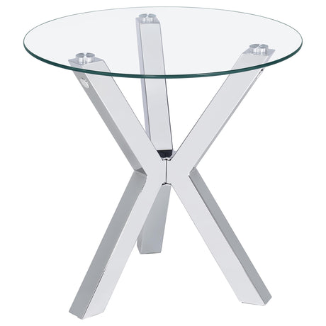  Coaster Furniture Kenzie 708128-S3 3-piece Round Coffee and End Table Set - Chrome IMAGE 9