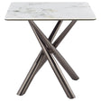  Coaster Furniture Carvell 708137 Square Sintered Stone Side Table Mirage - White IMAGE 1